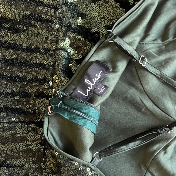 Lulu's Green Sequin Dress - Picture 3 of 3